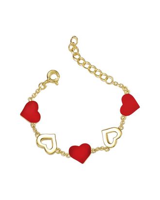 Rachel Glauber 14K Plated Cz Heart Bracelet