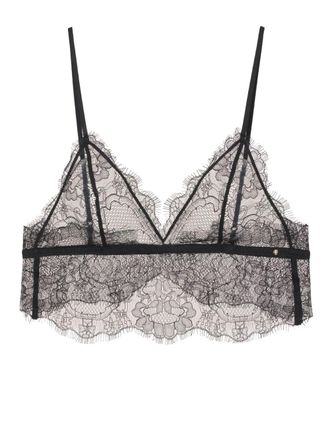 Anine Bing Reggiseno con orlo a smerlo - Nero