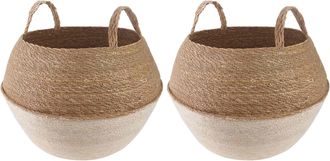 vidaXL Maceta Con Asas 2 Uds. Blanco &Oslash; 45 X 36 Cm 100% Hierba Marina Vidaxl