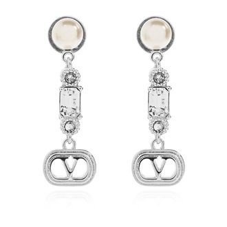 Valentino Garavani Oorbellen met Swarovski-kristallen - Dames - Oorbellen - Grijs - ONE Size - Accessoires