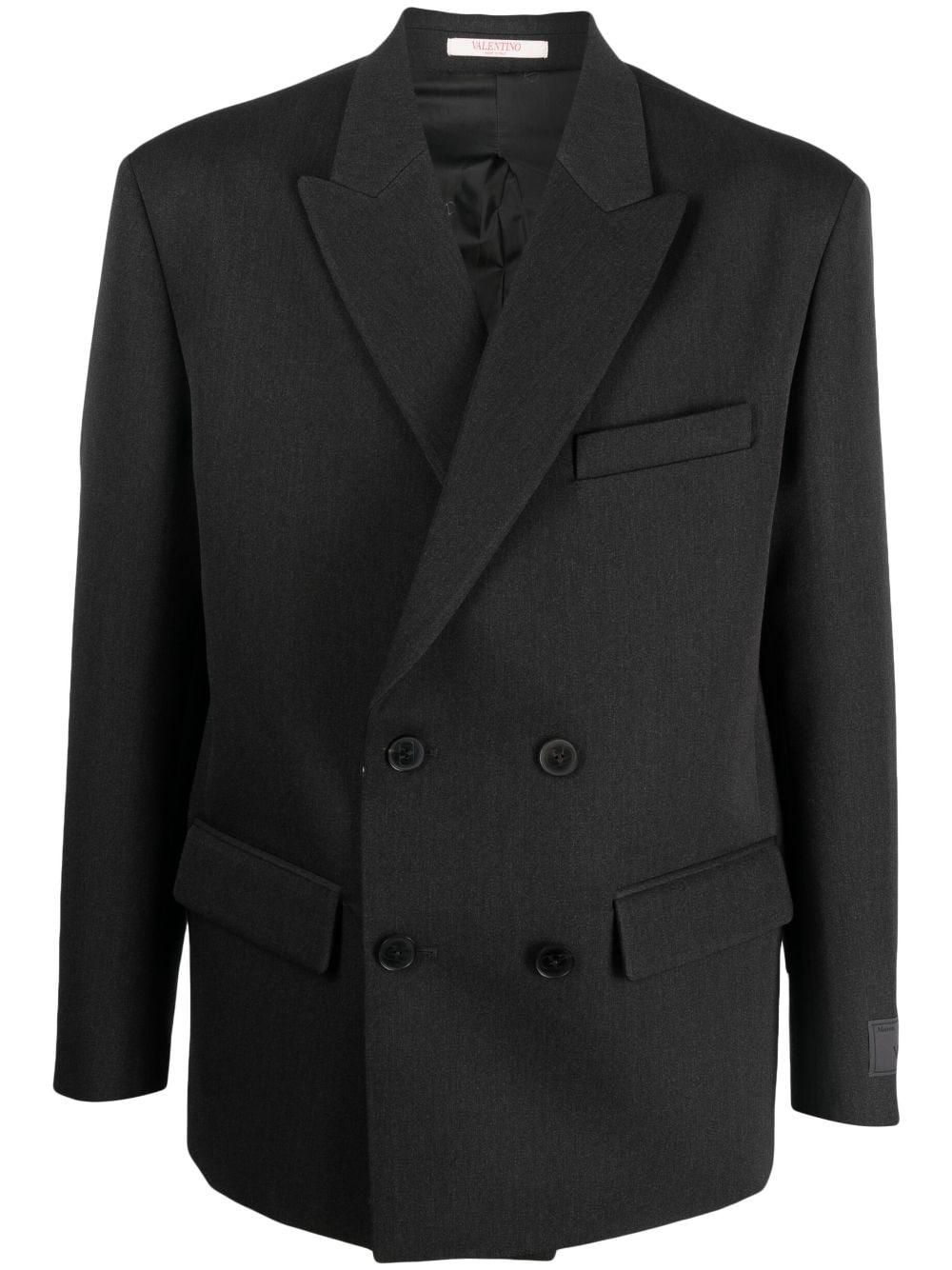 ジャケット Valentino Garavani Double-Breasted Jacket In Grain De P Double-breasted Grain De Poudre Wool Jacket for Man in
