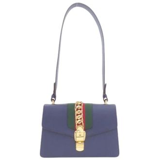 Gucci Pre-owned Shoulder Bags, female, Blue, Size: ONE SIZE Pre-owned Vintage Shoulder Bag