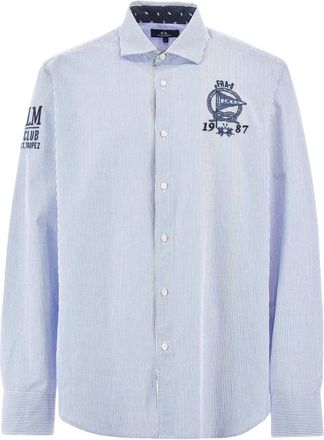 La Martina Camicia a righe in popeline - - Shirts - Uomo - Blu - L