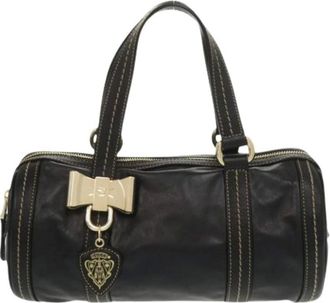 Gucci Pre-owned Handbags, female, Black, Size: ONE SIZE Pre-owned Vintage Leather Handbag
