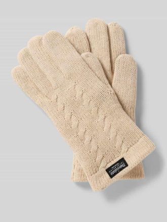 Eem Fashion Handschuhe mit Label-Detail in Beige, Gr&ouml;&szlig;e L