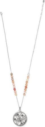Brighton Womens Sakura Beaded Pendant Necklace In Silver-Pink