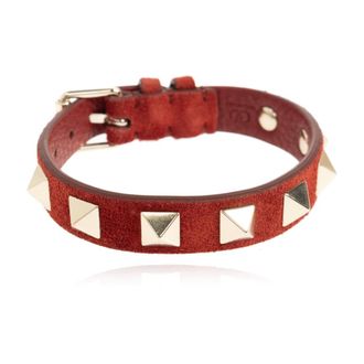Valentino Garavani Bracelets, female, Red, Size: ONE SIZE Suede Bracelet With Studs