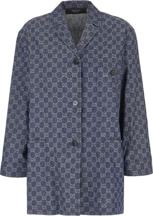 Gucci Denim Shirt - Dames - Mantel - Blauw - M - Denim - Jassen