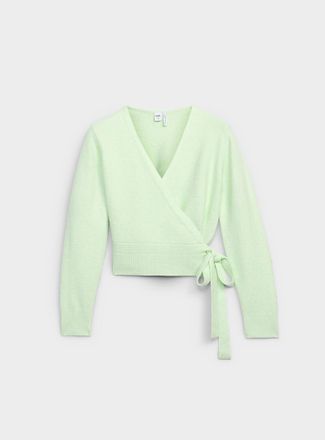 Twik Womens Fluffy knit crossover Cardigan Sweater