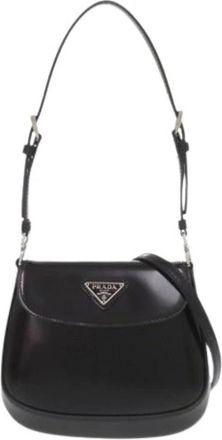 Prada Pre-owned Cross Body Bags, female, Black, Size: ONE SIZE Pre-owned Vintage Leather Cross Body Bag