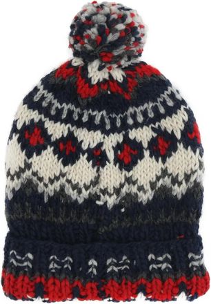 Chamula Berretto con motivo Fair Isle - Blu