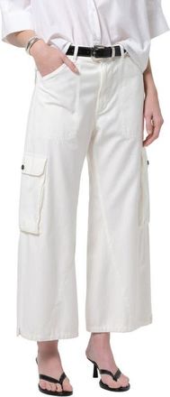 Citizens Of Humanity Thassos Twisted Seam Ankle Utility Pants in Pashmina Off White at Nordstrom, Size 24
