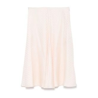 Fendi Midi zijden jacquard rok perzik - Dames - Midirokken - Roze - XS - Rokken