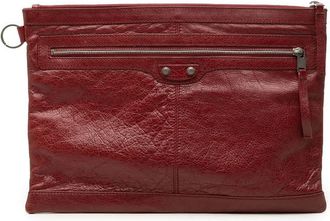 Balenciaga Pre-owned Balenciaga Lambskin Motocross Classic Clip Clutch L Ladies SX9U7EUURGAEKIPB