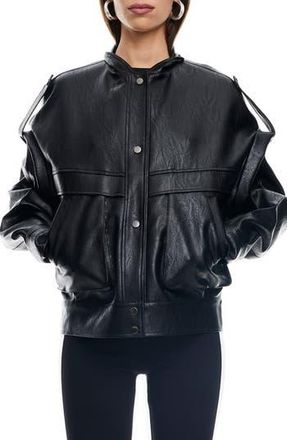 Lioness Madame Faux Leather Jacket in Onyx at Nordstrom Rack, Size X-Large