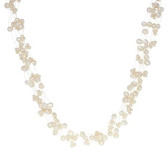 Valero Pearls Womens Fresh Water Cultured Pearl Necklace - White Sterling Silver - One Size