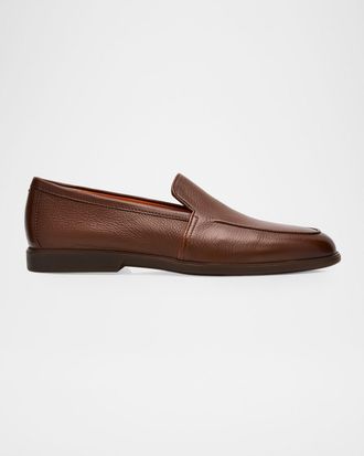 Santoni Men & apos;s Malibu Grained Leather Rubber-Sole Loafers