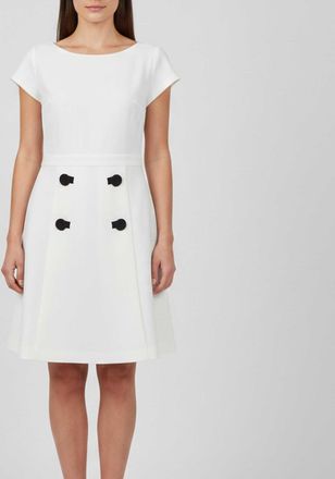 Moschino Boutique Moschino White Cotton Bateau Neck Mini Dress