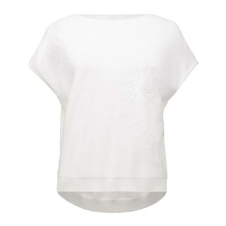 Joseph Ribkoff Tops, Dames, Wit, S, Embroidered Boat Neck Pullover