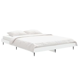 vidaXL Estructura De Cama Madera De Ingenier&iacute;a Blanca 140x190 Cm Vidaxl