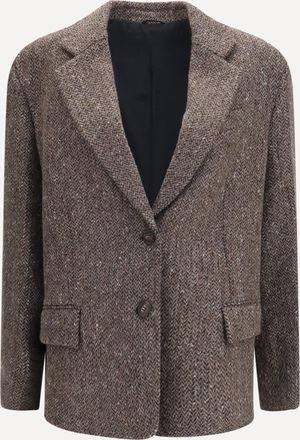 Brunello Cucinelli Single-breasted virgin wool blend Jacket Female 42