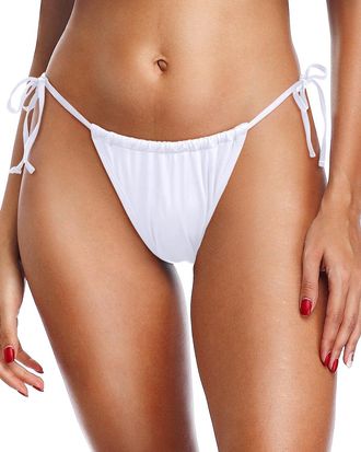 Holipick Women Side Tie Swim Bottom Moderate Coverage Bikini Bottom Sexy String Swimsuit Bathing Suit Bottom, White, Large