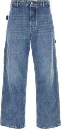 Bottega Veneta Wide Jeans, male, Blue, Size: L Mid Blue Eco Trousers