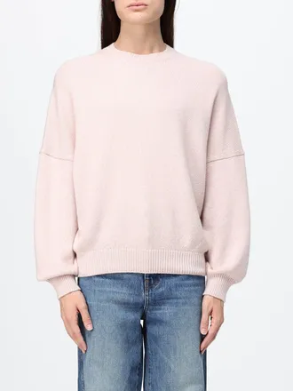 Khaite Maglia a girocollo in puro cashmere con finiture a costine