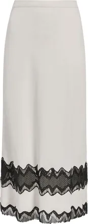 Another Tomorrow lace high-waist midi skirt - women - ENKA Viscose/Elastane - 42 - White