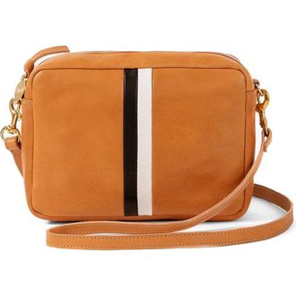 Clare Vivier Midi Sac Leather Crossbody Bag in Rustic/Black & Cream at Nordstrom