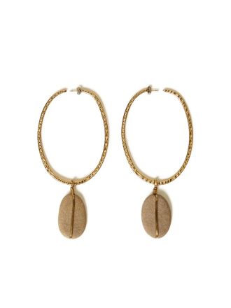 Twin-Set gold-tone stone-embellished hoop earrings