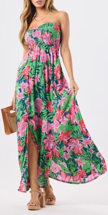 Tiare Hawaii Emilia Strapless Maxi Dress in Honduras Navy at Nordstrom, Size X-Small/small