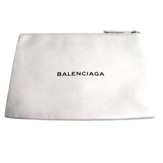 Balenciaga Pre-owned Clutches, male, White, Size: ONE SIZE Pre-owned Shopping Clip M Leather Clutch Bag