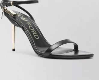 Tom Ford leather padlock pointy toe ankle strap sandals