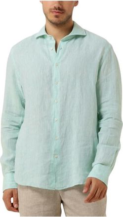 Profuomo Heren, Overhemden, Groen, Maat: 5XL Linnen