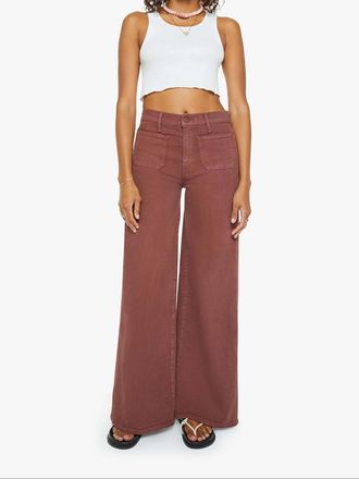 Mother Patch Pocket Undercover Sneak High-Rise Wide-Leg Jeans In Cats & Dogs Friar Brown