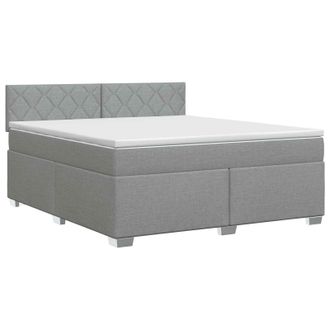 vidaXL Letto Box Spring Con Materasso Grigio Chiaro 140 X 200 Cm Vidaxl