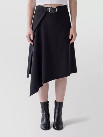The Attico wool asymmetric wrap midi skirt