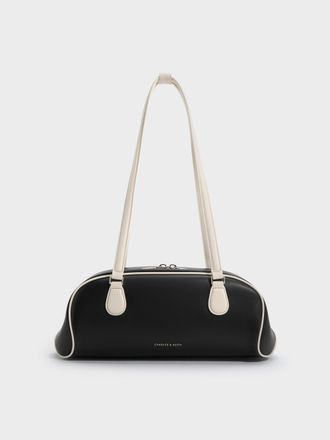 Charles & Keith Nelly Two-Tone Elongated Shoulder Bag