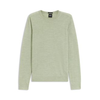 BOSS Slim-fit crewneck sweater in merino wool