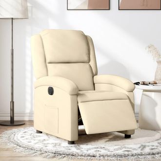vidaXL Sill&oacute;n Reclinable El&eacute;ctrico De Tela Crema Vidaxl