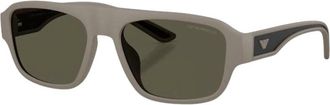Emporio Armani Square Zonnebril - Heren - Zonnebrillen - Bruin - 55 MM - Accessoires