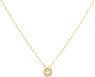 Pompeii3 1/4Ct Diamond Bezel Pendant Solitaire Necklace 14k Yellow Gold Lab Grown