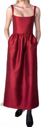 Emerson Fry Jour Maxi Dress In Rouge Shantung
