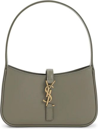 Saint Laurent Tassen, Dames, Groen, ONE Size, Leer, Le 5 &agrave; 7 Mini Bag