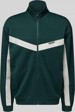HUGO BOSS Relaxed Fit Sweatjacke mit Baumwoll-Anteil Modell DARTI in Dunkelgruen, Größe XXL