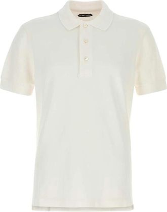 Tom Ford Piqu&eacute; Polo Shirt van Katoen - Heren - Polos - Wit - XL - Katoen - Tops