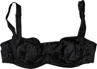 Dolce & Gabbana Black Silk Stretch Balconette Brassiere Womens Underwear