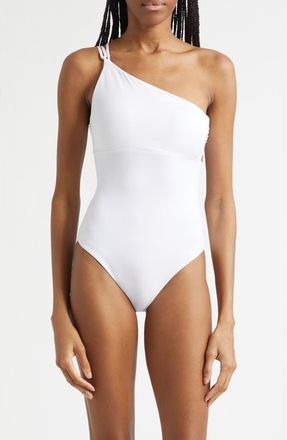 Max Mara Cappa Beachwear One-Shoulder One-Piece Swimsuit in White at Nordstrom, Size X-Small