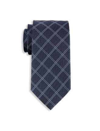 Michael Kors Big & Tall Yarrow Grid Patterned Tie in Navy at Nordstrom, Size X-Large